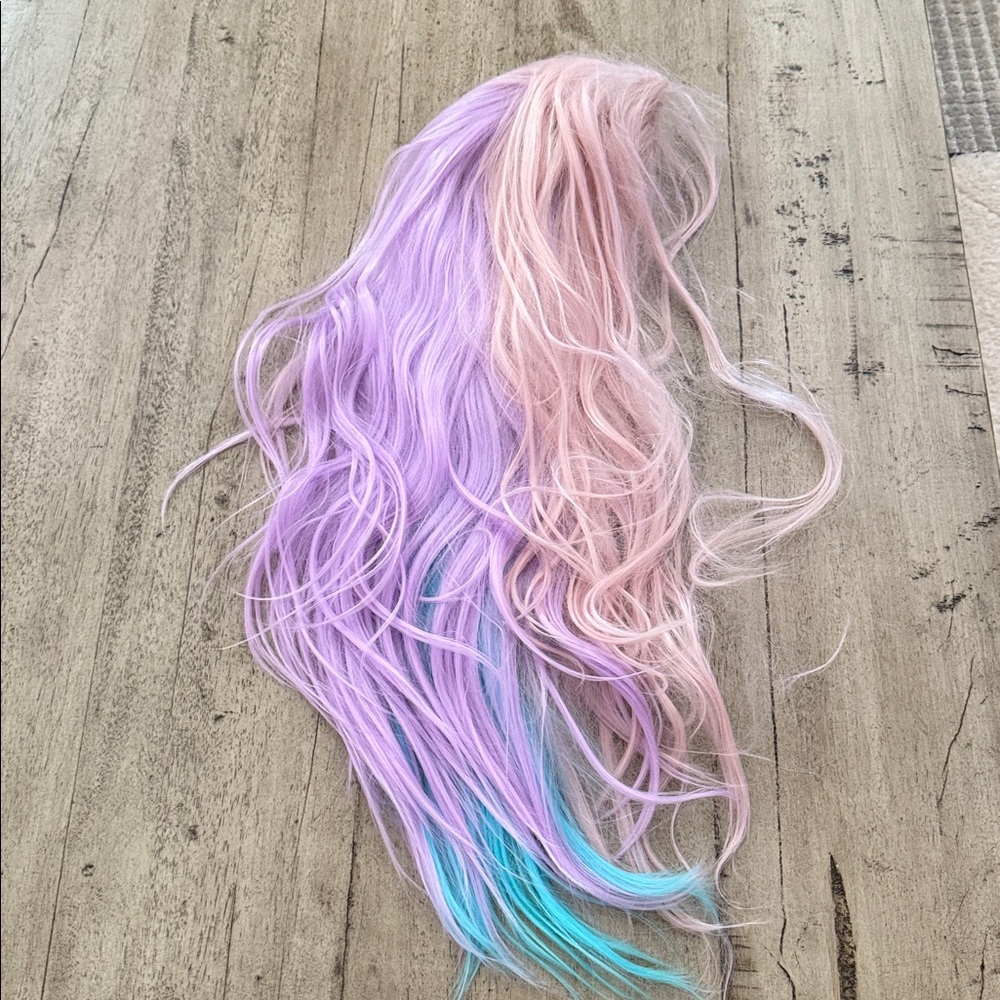 Unicorn Mermaid Rainbow 🌈🦄 Wig Hair Pink Blonde